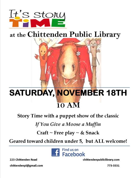 November 2017 story time Moose a Muffin