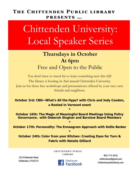chittenden university flyer 2019