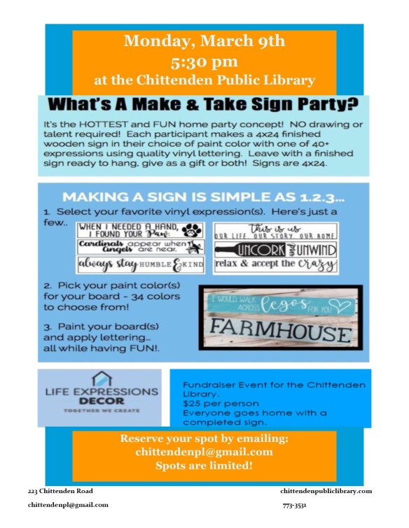 make and take sign party